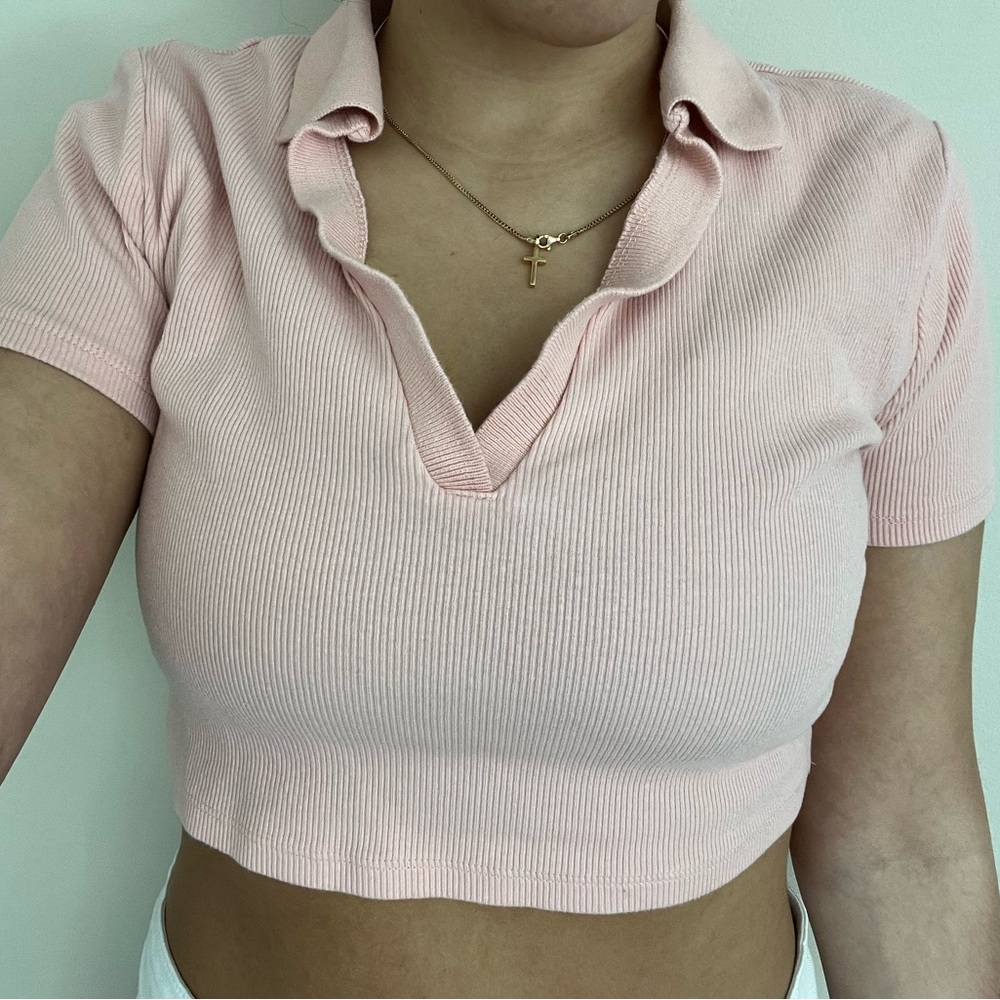 Zara Ribbed Peach Top